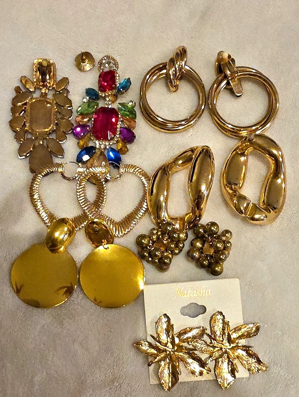 Natasha Statement Earrings Gold